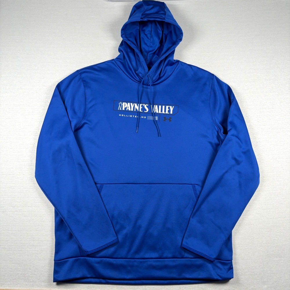 Under Armour Hoodie Mens 2XL Blue Polyester Pullover Payne's Valley Golf Logo